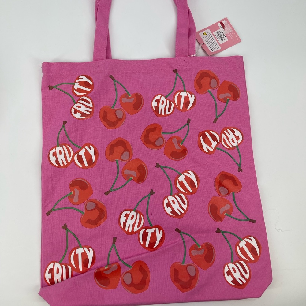 Skinny Dip cherry fruit pop tote bag